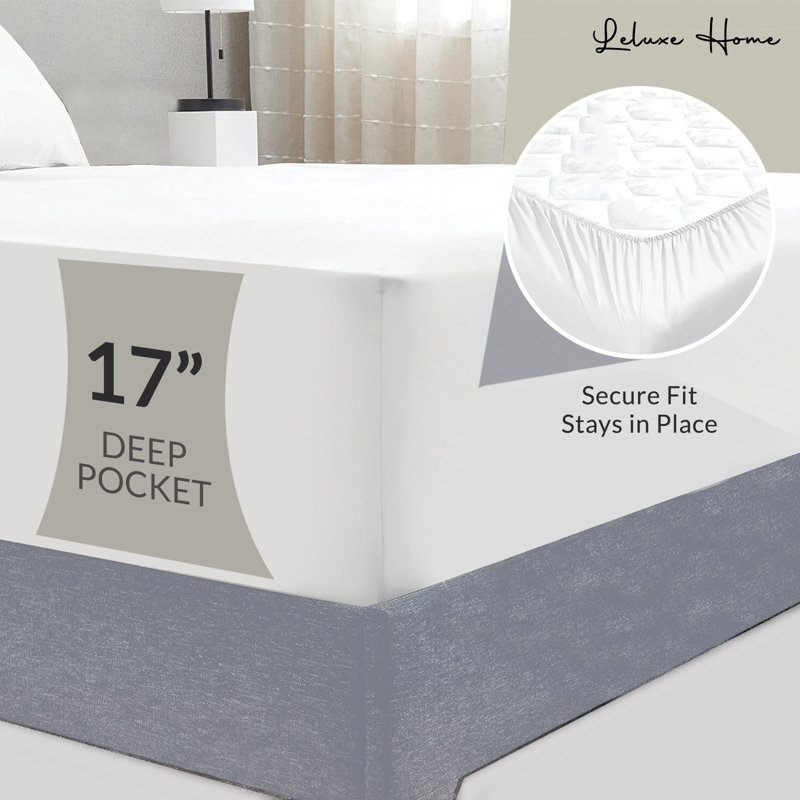Queen Size Blue Cotton Microfiber Deep Pocket Sheet Set