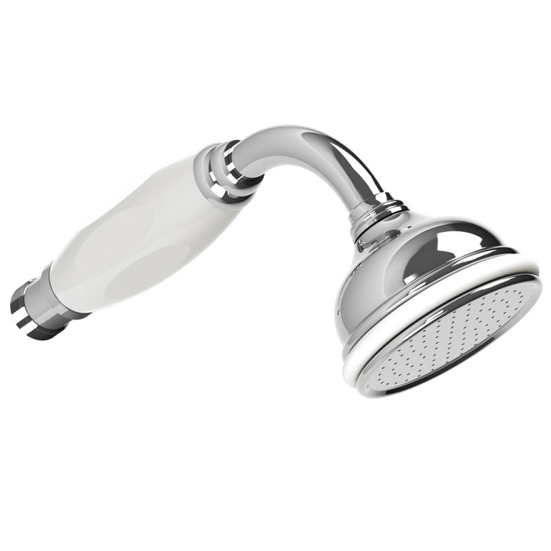 Classic White Full/Standard Handheld Shower Head 1.8 GPM GPM, Silver Nickel