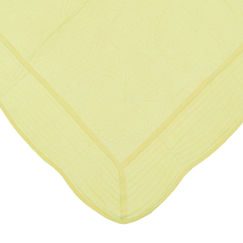 Couvertures et courtepointes brodées 100% coton, Jaune