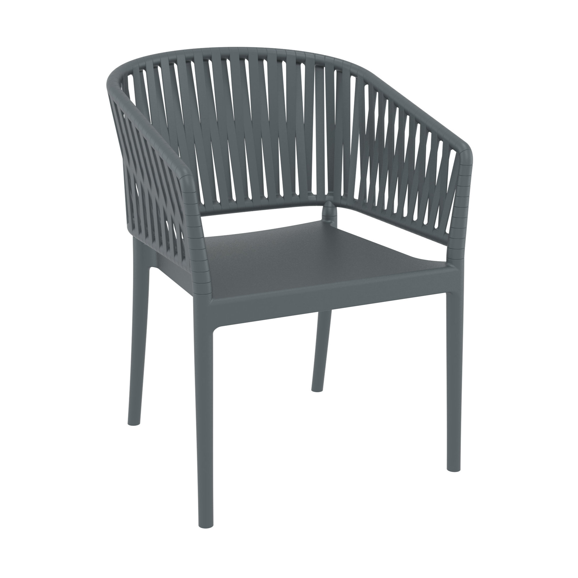 Newport Outdoor Stacking Dining Armchair, Dark Gray