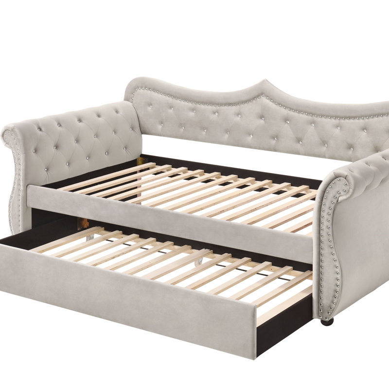 Adkins Beige Linen Daybed W/Trundle (Twin)