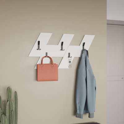 Ylve 5-Hook Wall Mounted Coat Rack with Hanger Storage