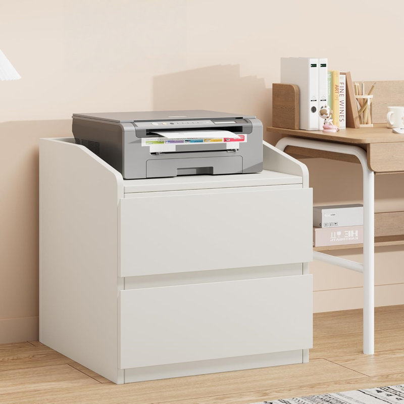 59.99 cm W Bedside Table, White