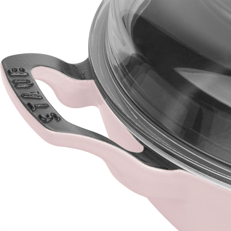 Staub Cast Iron 3.5-Qt Braiser With Glass Lid - Basil, Peony Pink