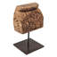 Pilier décoratif sculpté à la main Mae, support en métal, bois antique 16 po