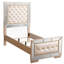 Lit simple à finition perlée - H 64 po x l 44 po x P 80 po, construction solide, assemblage rapide, convient à divers intérieurs contemporains avec X, élégant, facile à assembler