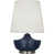 Base nickel antique / abat-jour bleu marine