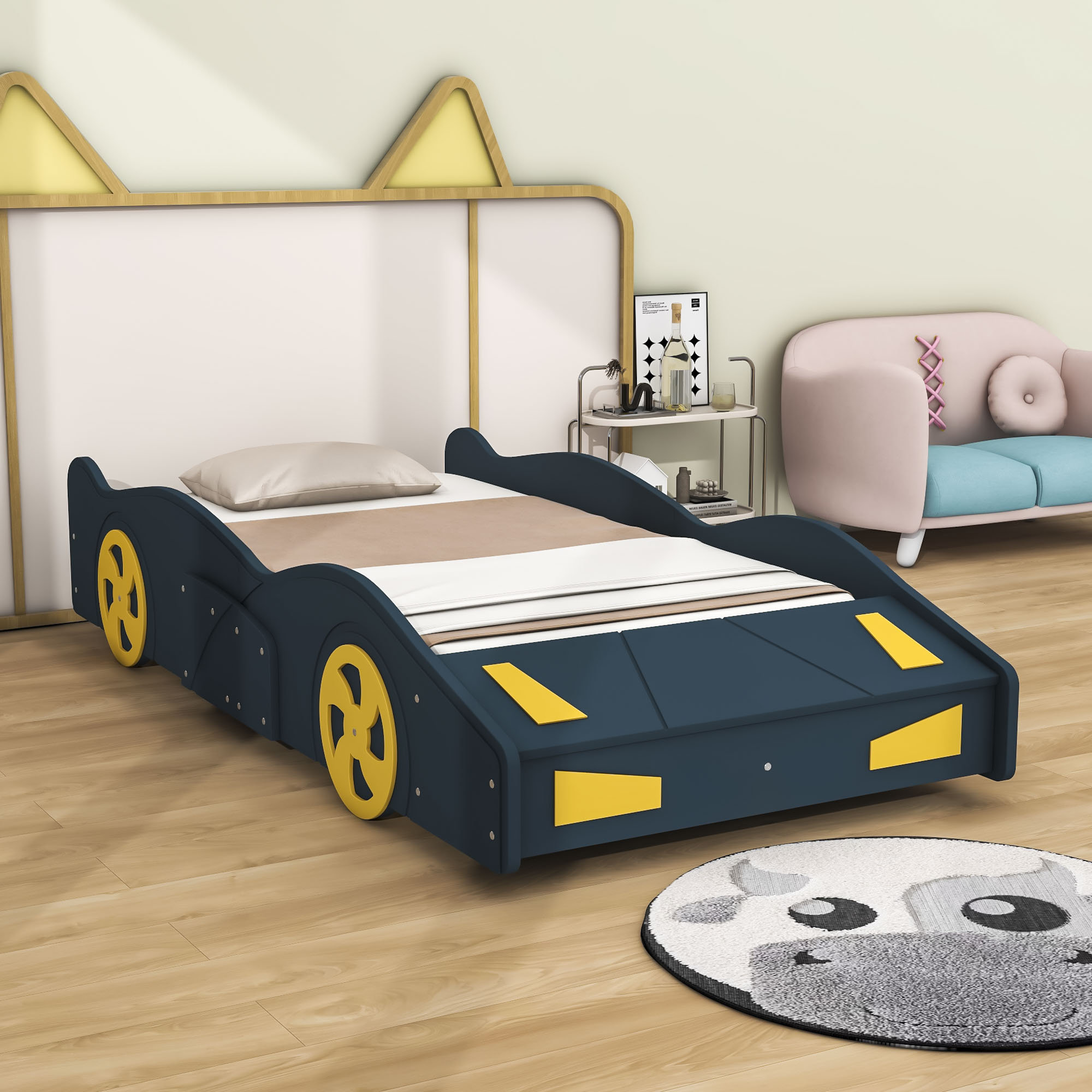 Isabelle & Max™ Macedonia Twin Wood Race Car-Shaped Platform Bed with ...