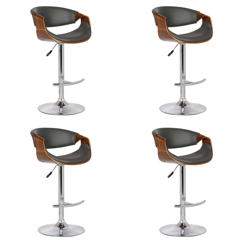 Tabouret de bar pivotant à hauteur réglable Butterfly , Gris, 4