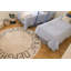 Washable Round Rug ABC Natural - Black
