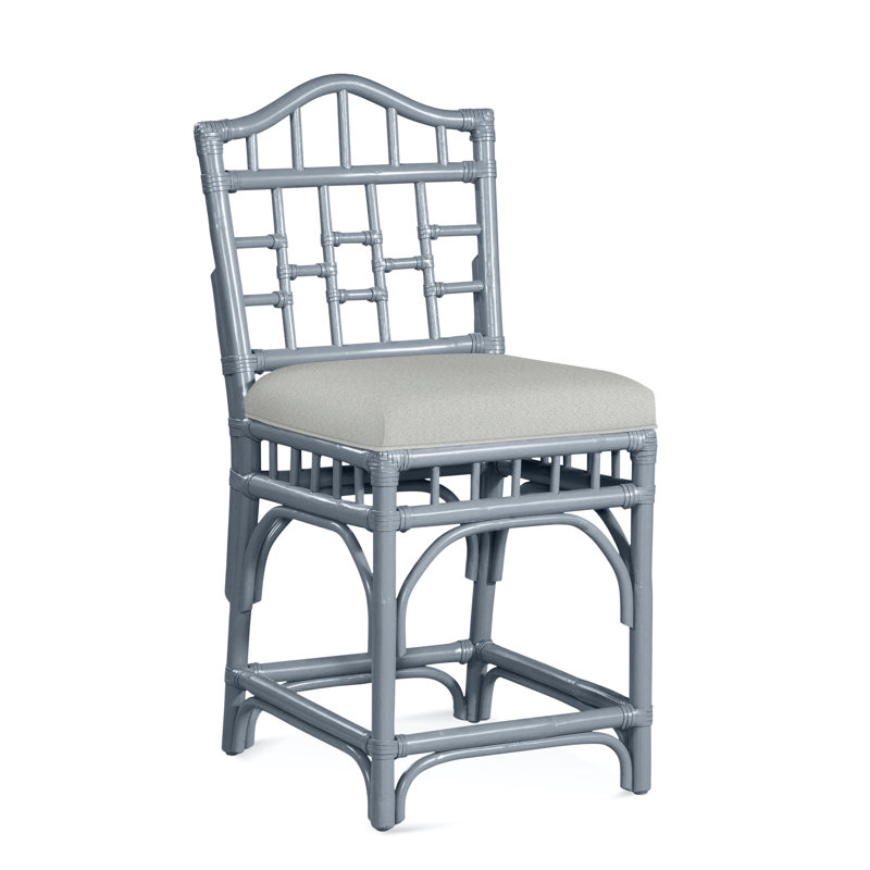Chippendale Upholstered Stool, Basic Gray; 0317-83, Sea Glass