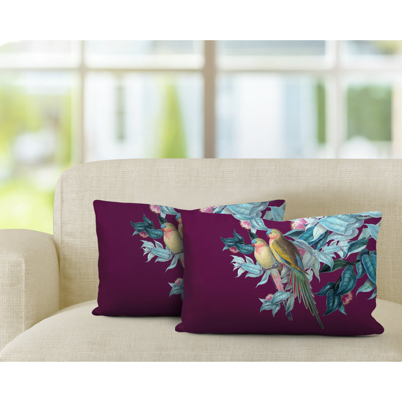 Outdoor Reversible Throw Pillow, Purple