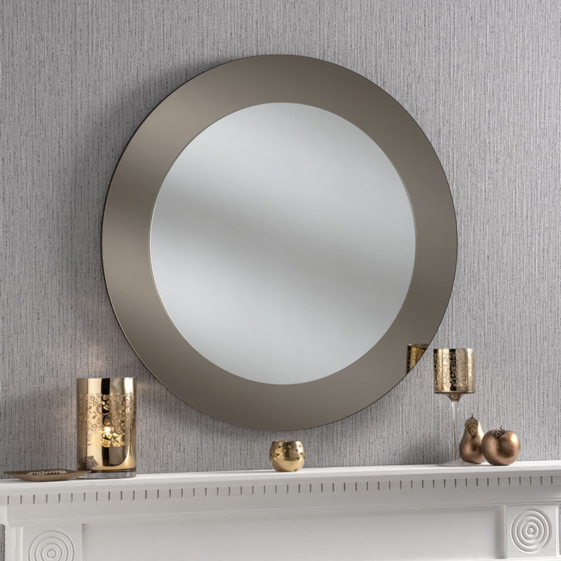 Arja Wood Flat Wall Mirror, Bronze