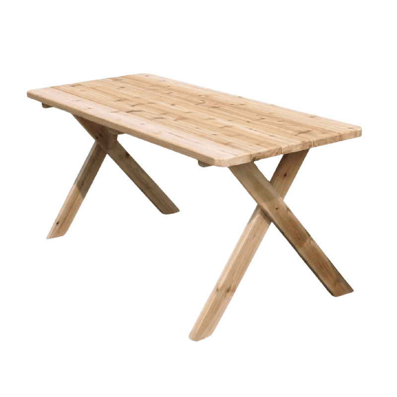  Table croisée 6 pi en cèdre rouge seulement, sans finition, 6 PIEDS, Inachevé