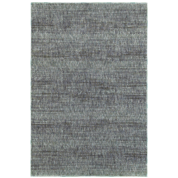 Tapis bleu / gris tissé à la machine Bobby