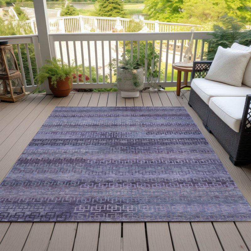 Tapis intérieur / extérieur lavable à la machine Xhevrie, Rectangle 2 pi 6 po x 3 pi 10 po