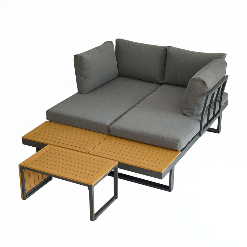 Canapé modulaire d'extérieur avec coussins Danaira