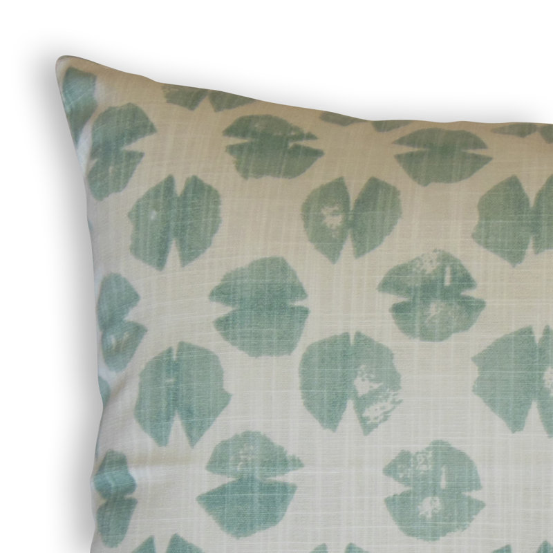 Coussin en coton Onie, Hauteur (22 po) x largeur (22 po), Vert