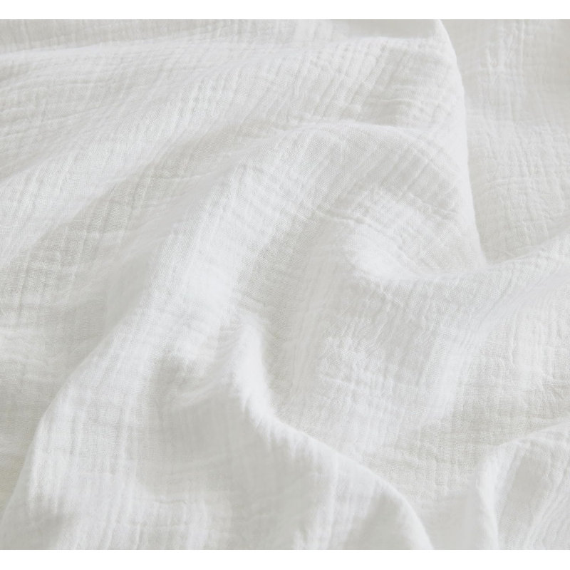 Breeze Cotton Gauze Duvet Cover Set, King Duvet Cover + 2 King Shams, White
