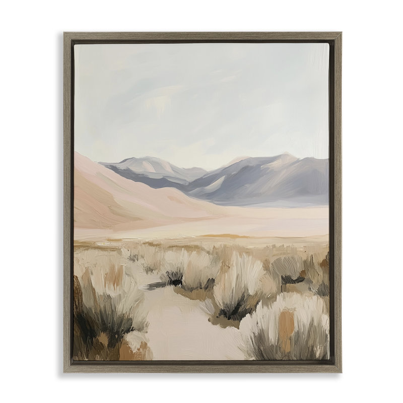 Cadre flottant Pastel Desert Solitude, design par Heidi Kuntz, Cadre flottant orme Montalcino, H 21 po x l 17 po