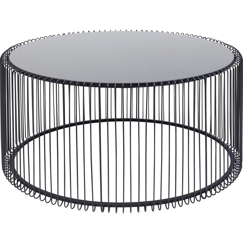 Coffee Table Wire Uno Ø80cm, Black/Black
