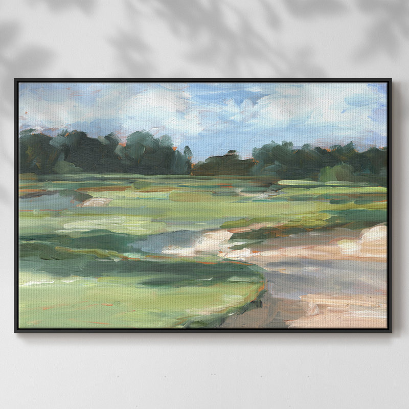 Golf Course Study II, reproduction d'art sur toile, H 27 po x l 41 po, Noir