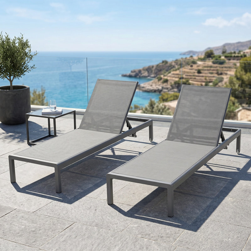Chaise longue inclinable d'extérieur Cape Coral KD, Gris