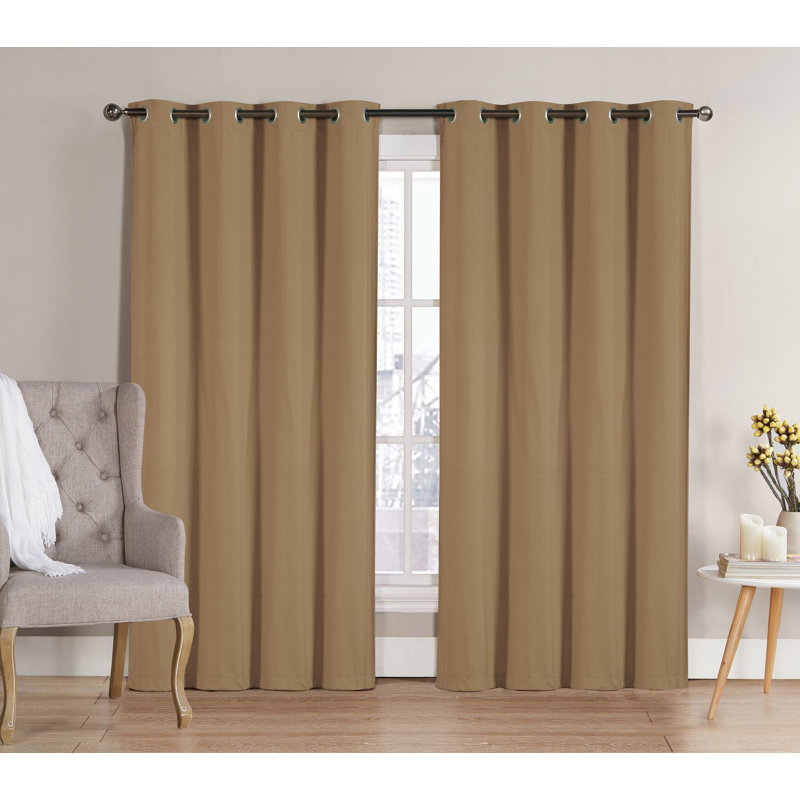 Karn Blackout Curtain Pair, 52" W x 63" L, Beige