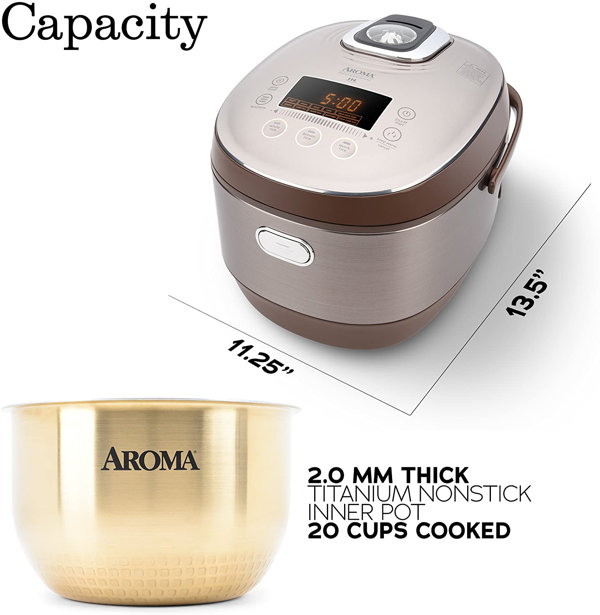 Aroma Housewares 20 Cup Cooked (10 Cup Uncooked) Digital Rice Cooker Slow  Cooke for sale online