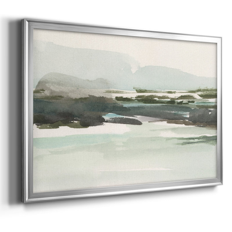 Toile tendue avec cadre turquoise I Marsh, Argent, H 14 po x l 20 po x P 1,5 po