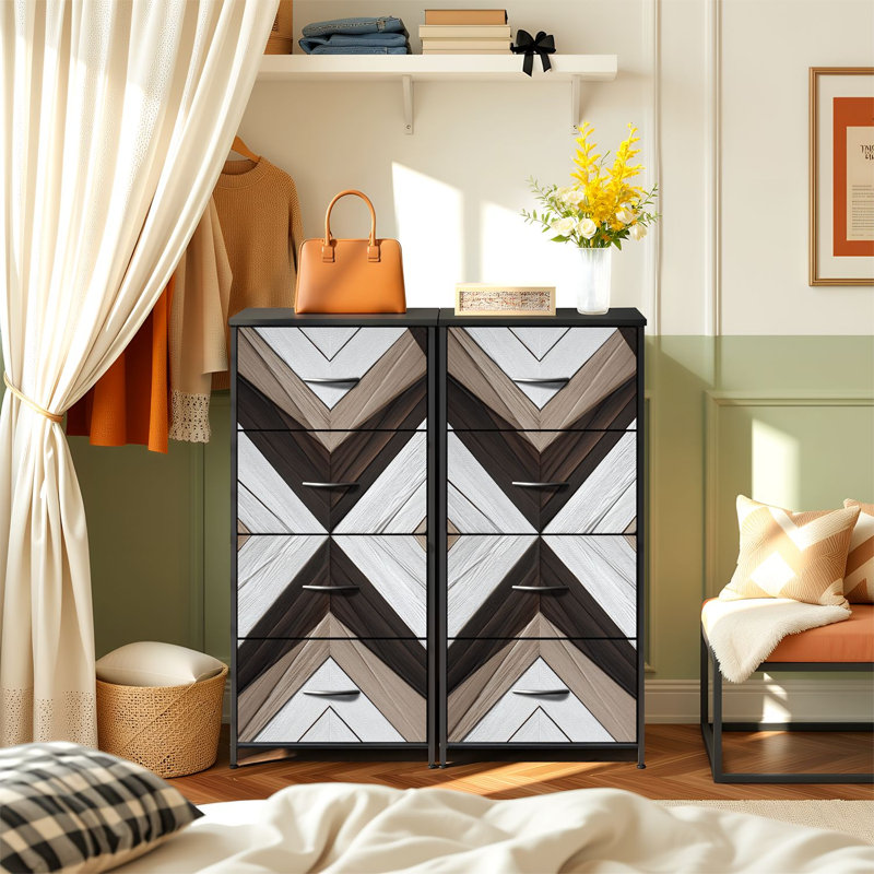 Commode pour chambre à coucher avec 4 tiroirs de rangement Southwestern Boho