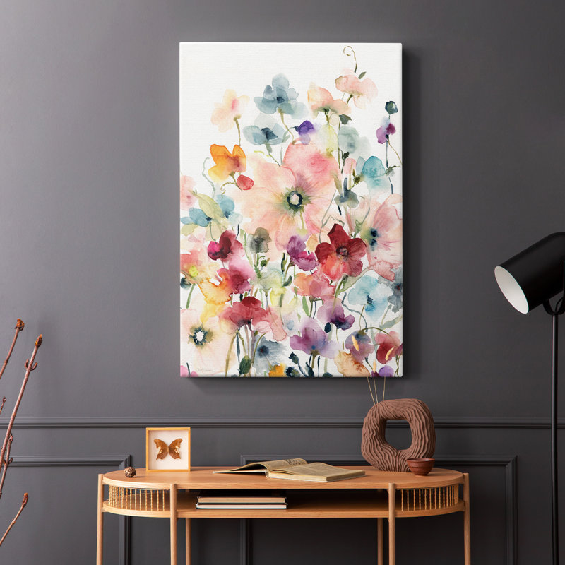 Coquelicots et petits pois - Cavas enveloppés de galerie, H 27 po x l 18 po