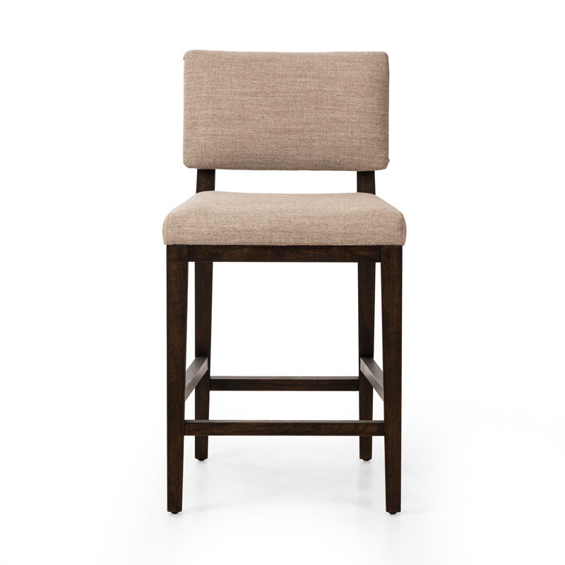 Sokrates Upholstered Stool, Counter Stool (27.25" Seat Height), Alcala Fawn