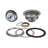 Standard Sink Basket Strainer, Stainless Steel Body and Basket. Rubber Stopper w/ Metal