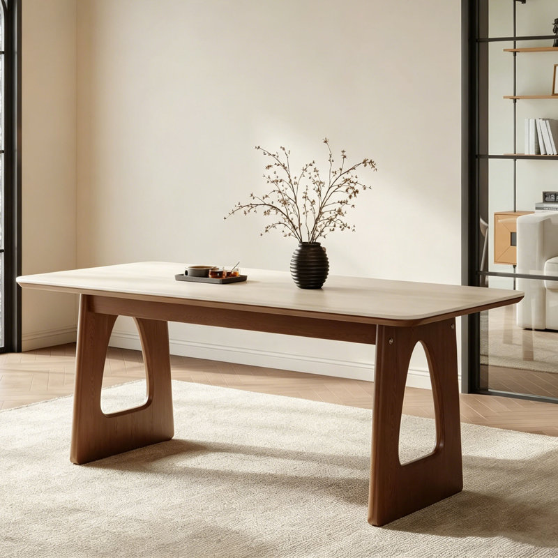 Mid-Century Rectangular Dining Table, 29.5"H x 70.9"L x 31.5"W