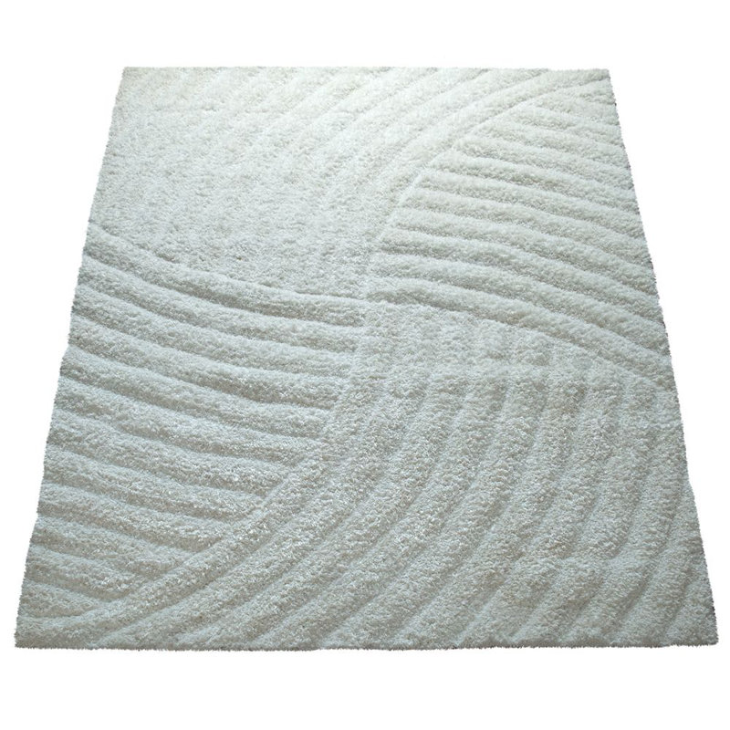 Frenchboro Shaggy White Rug, Rectangle 80 x 150cm