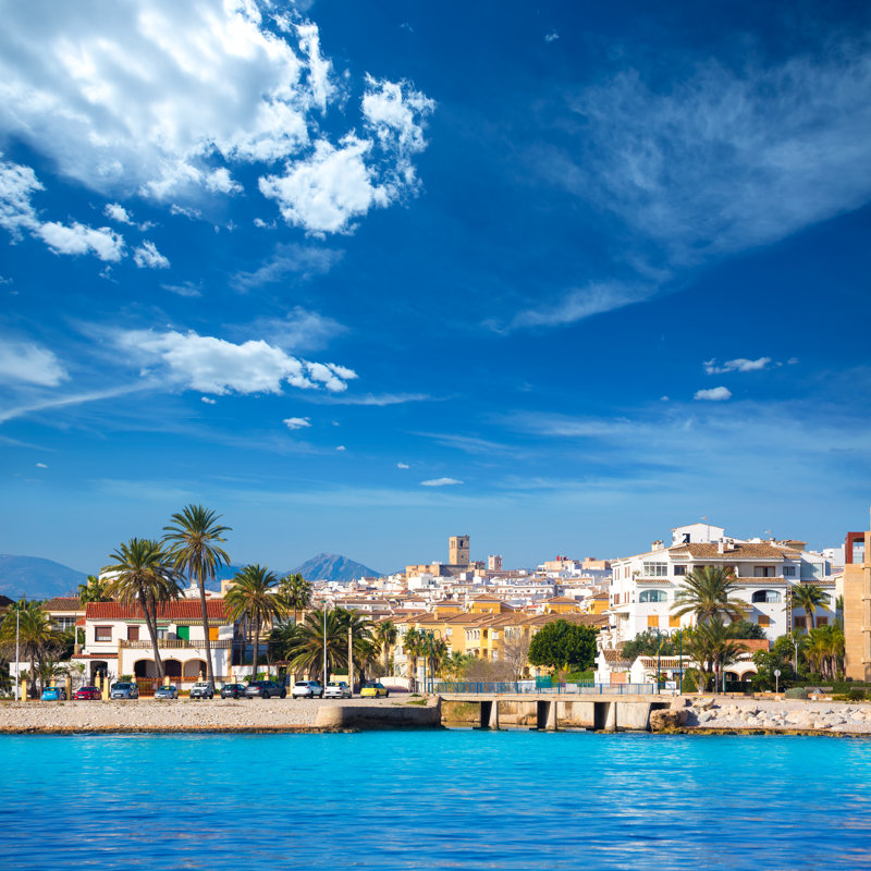Javea Xabia Skyline - Wrapped Canvas Print, 122cm H x 122cm W x 3.8cm D