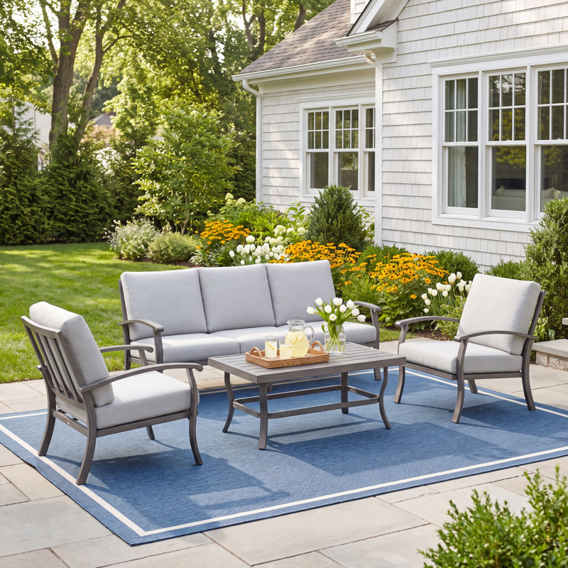 Leigh 4-Piece Patio Conversation Set with Cushions
