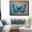 Floral Blue Vintage Butterfly Canvas Graphic Art - Vintage Butterfly-26663324-35120284