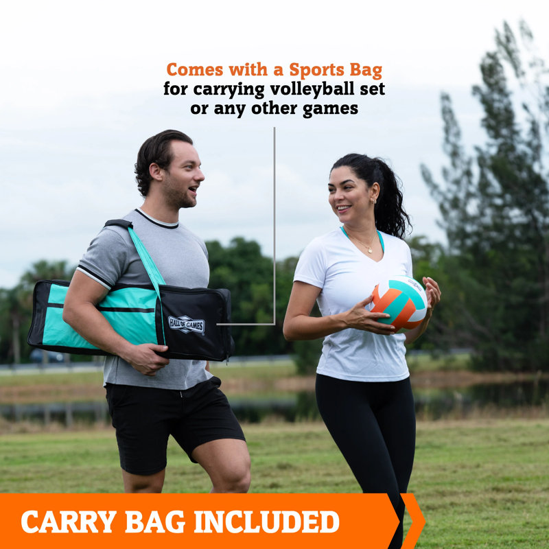 Hall of Games 20-ft Outdoor Volleyball and Badminton Net with Carrying Bag Accessories Set