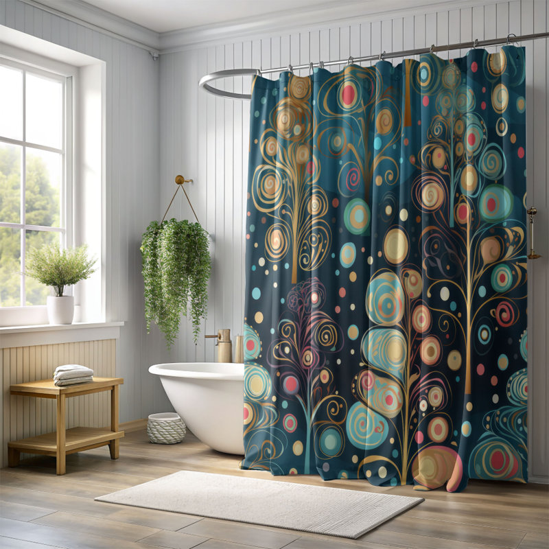 Rideau de douche Radiant Tree - Premium, H 74 po x l 71 po