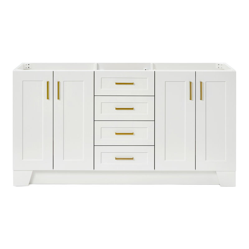 66'' Double Bathroom Vanity Base Only, White