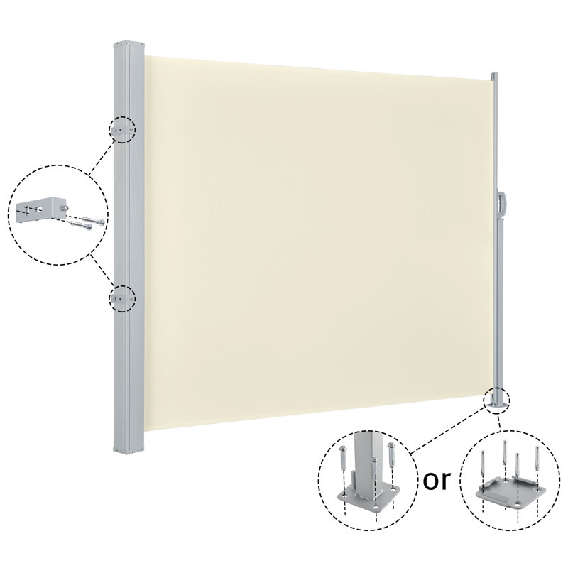 Auvent rétractable d'extérieur Yescom, H 63 po x l 120 po x P 8 po