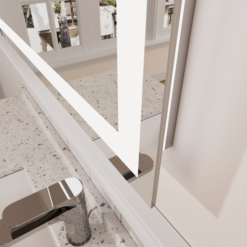 Rectangular Frameless LED Bathroom Vanity Mirror, 36" x 24"