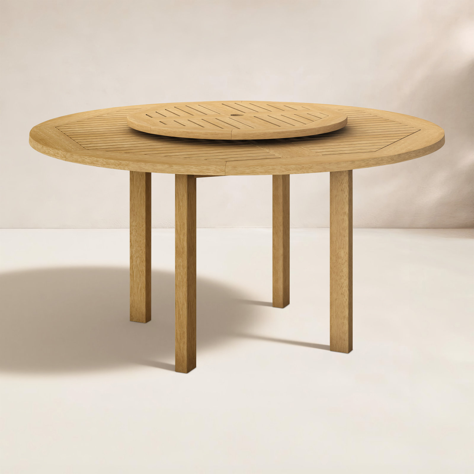 Alyisa 59 " Eucalyptus Patio Dining Table