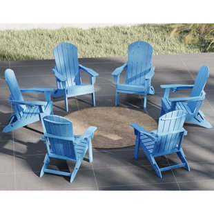 Chaise Adirondack pliante, testée par la GV, bois texturé avec porte-gobelet, ensemble confortable en PEHD résistant aux intempéries