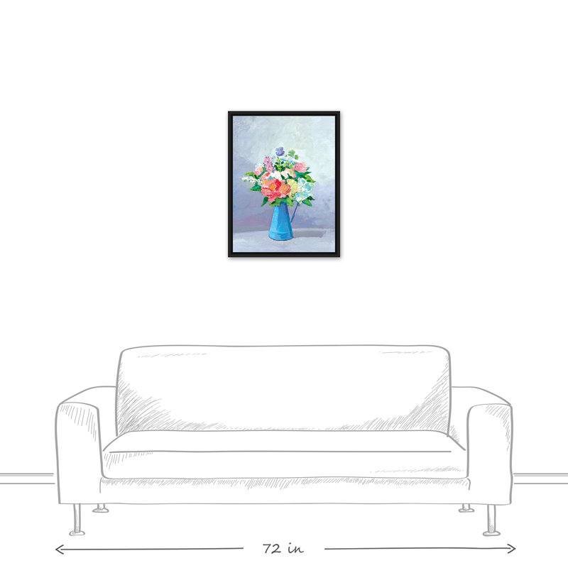 " Pitcher Of Soft Spring Flowers " Painting Print, 24" H x 18" W x 1.25" D , Wrapped Canvas