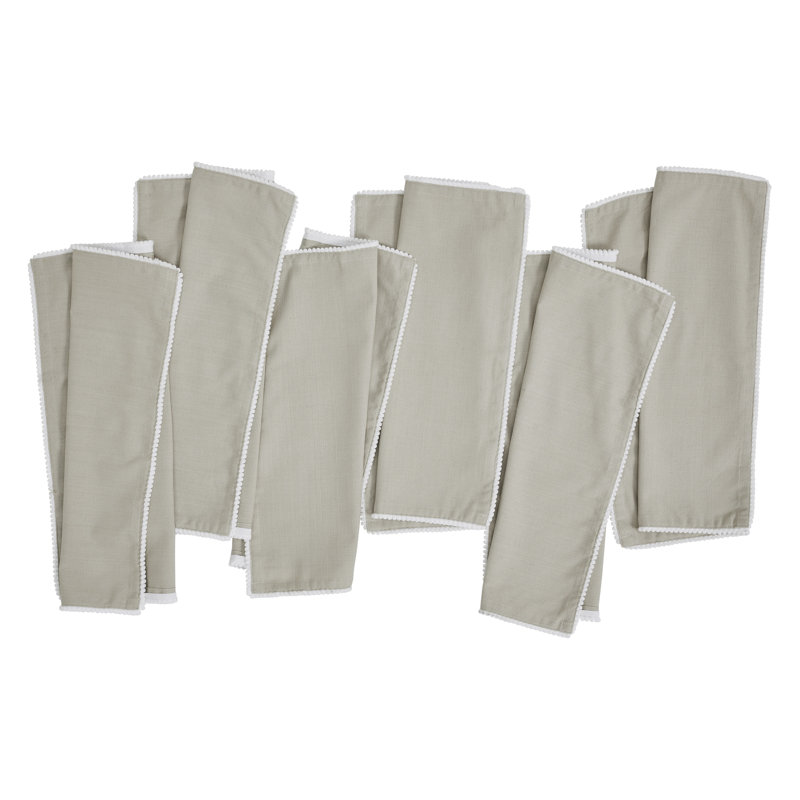 100% Cotton Solid Colour Varied Napkin, Beige & White