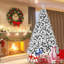 Arbre de Noël 7,5 pi avec flocons de neige artificiels avec 550 lumières blanc chaud et multicolores