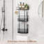 Porte-serviettes mural mural, porte-serviettes vertical à 2 niveaux avec panier pour économiser de l'espace dans la salle de bain, le camping-car et le camping-119327855